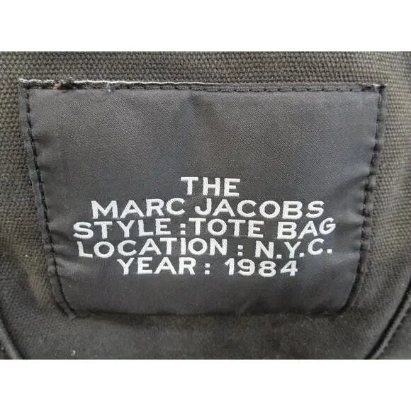 Marc Jacobs "THE TOTE BAG" Black Canvas Large 16" Purse - Picture 9 of 10